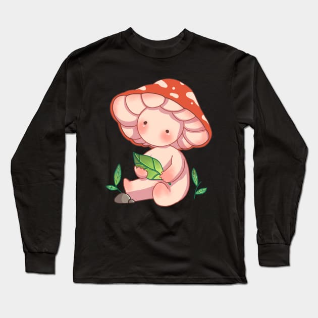 Mushroom man Long Sleeve T-Shirt by Lukaimak